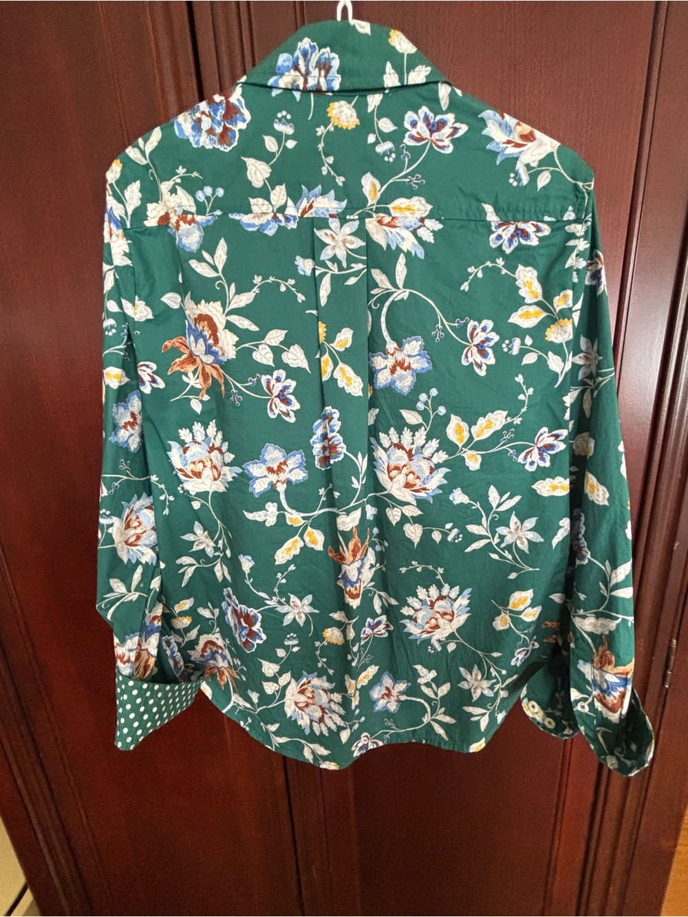 Talbots Emerald Green Floral Button-Down Shirt
